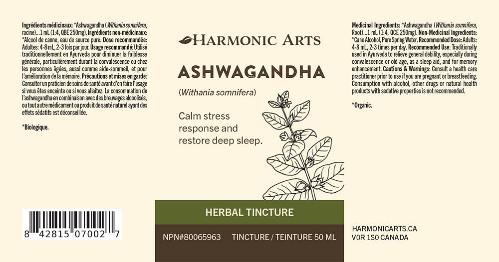 Ashwagandha Tincture - Harmonic Arts