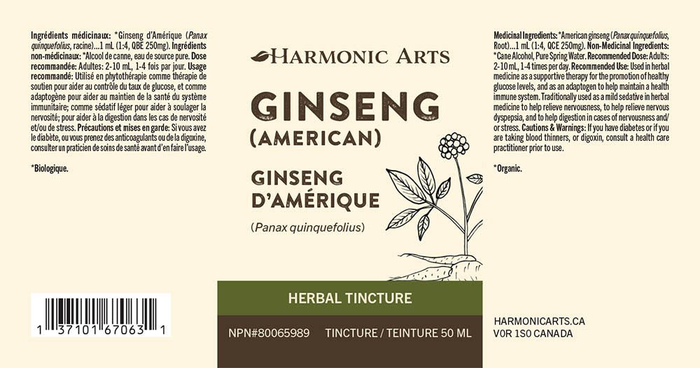 Ginseng (American) Tincture - Harmonic Arts